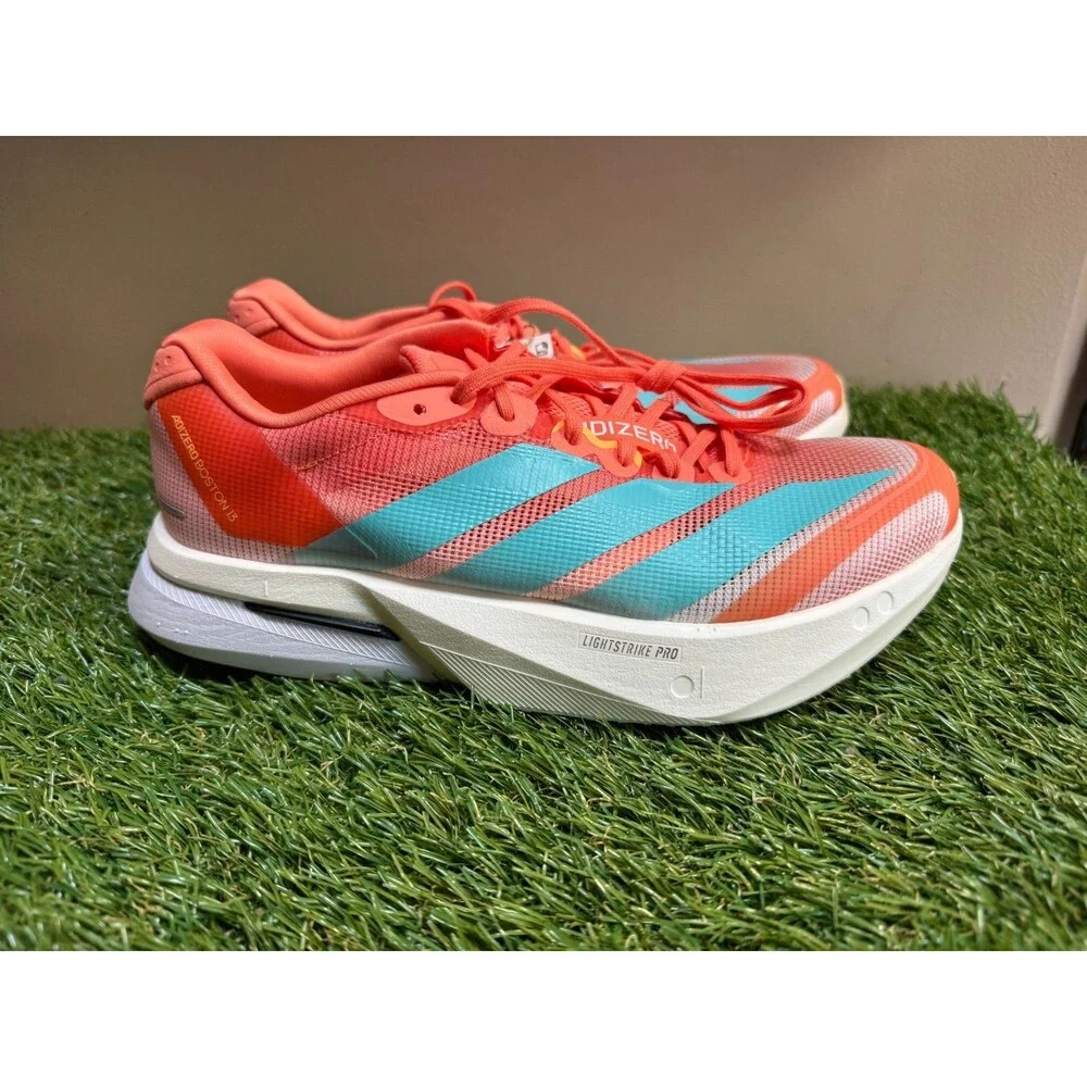 Women Size 7.5 adidas Adizero Boston 13 Semi Coral Aqua Running Shoes JS4954 NEW